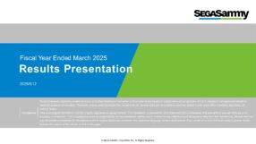 Sega Sammy Holdings FY2025 Earnings Release