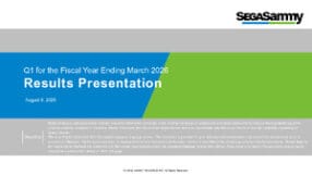 Sega Sammy Holdings FY2026 Q1 Earnings Release