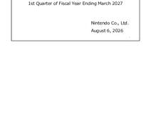 Nintendo FY2027 Q1 Earnings Release